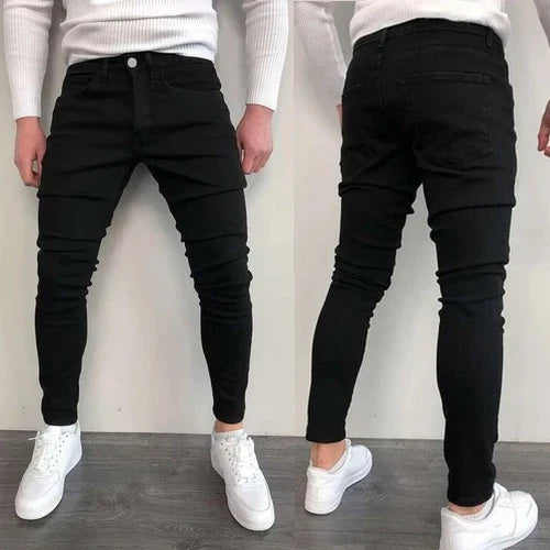 Calça Masculina Preta Skinny com Elastano