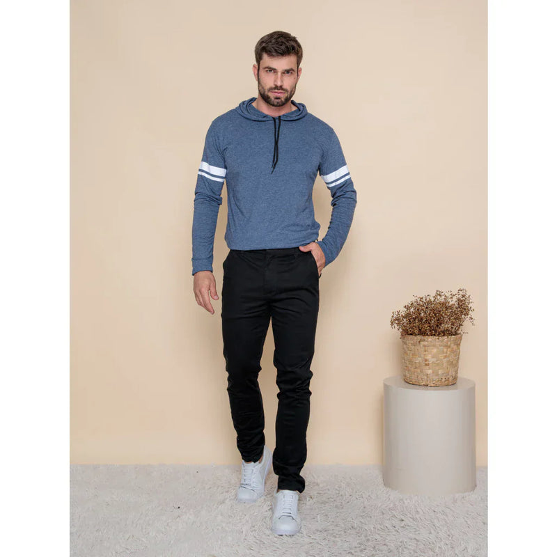 Calça de Sarja Social Masculina Bolso Embutido