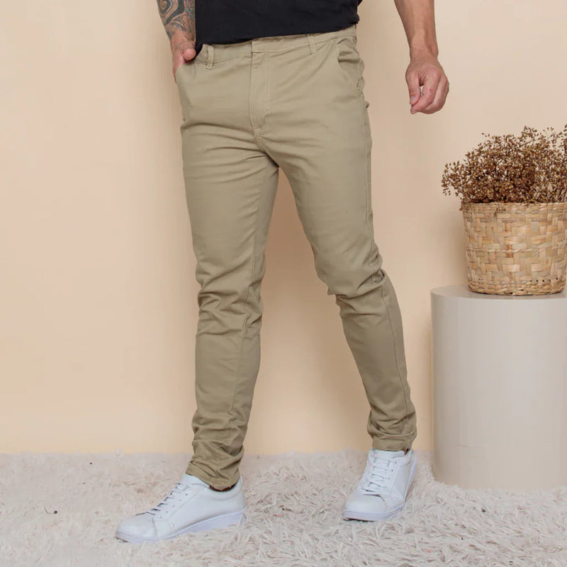 Calça de Sarja Social Masculina Bolso Embutido