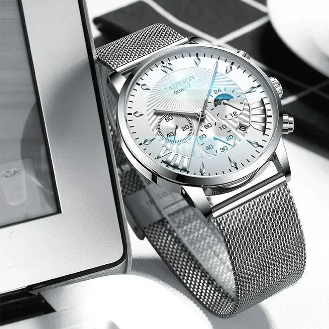 Relógio Masculino Social Esportivo Luxo Geneva + Pulseira